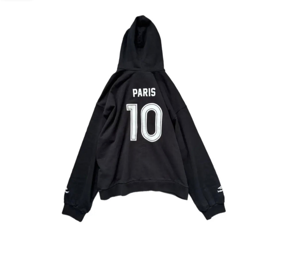 Balenciaga Soccer Zip-Up Hoodie ‘Black’