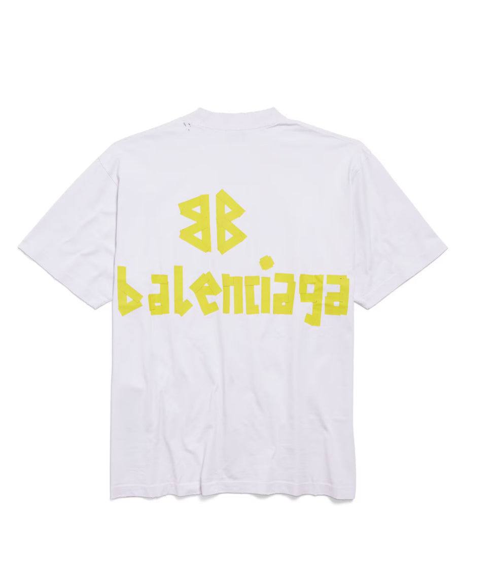 Balenciaga Tape Type T-Shirt ‘White/Yellow’