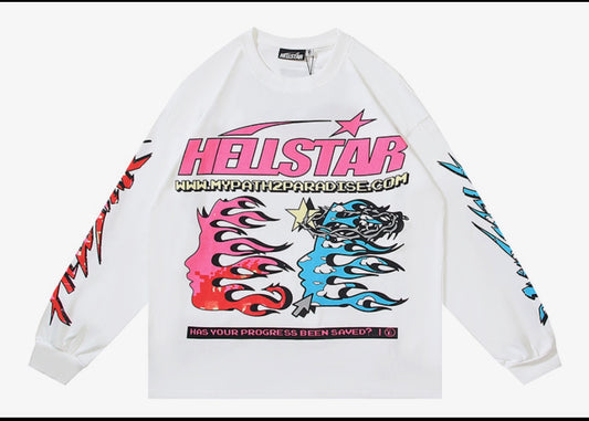 Hellstar Pixel Long-Sleeve Tee ‘White’