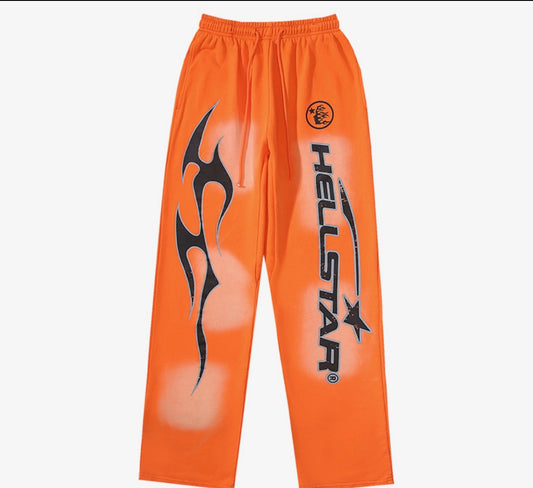 Hellstar Fire Sweatpants ‘Orange/Black’