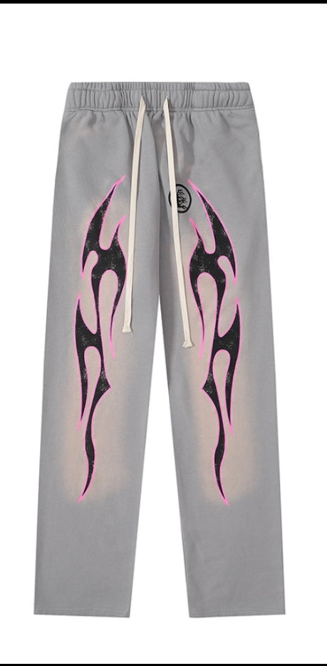 Hellstar Future Flame Sweatpants ‘Gray/Pink’
