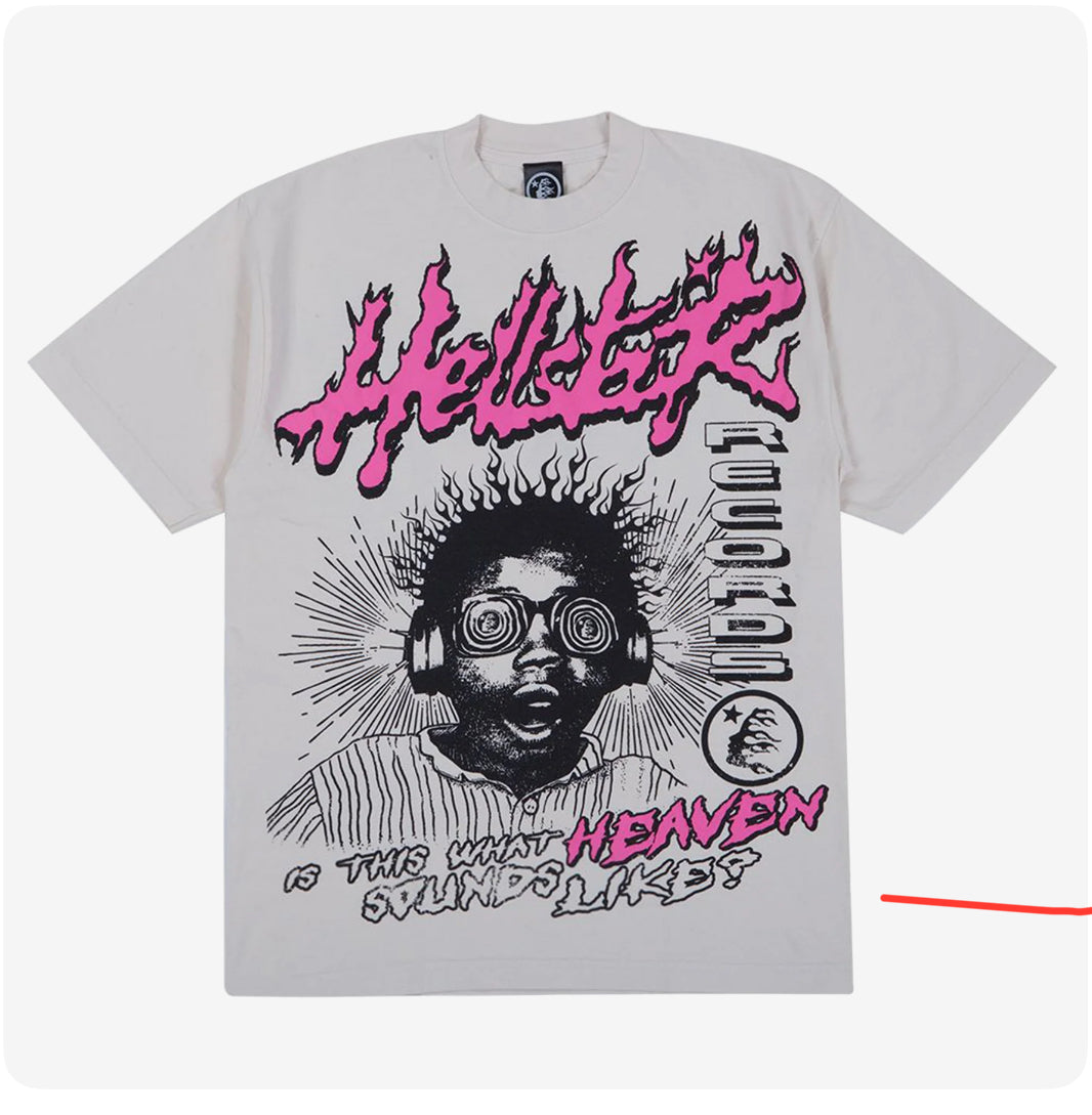 Hellstar Is This What Heaven Sounds Like Tee ‘White/Pink’